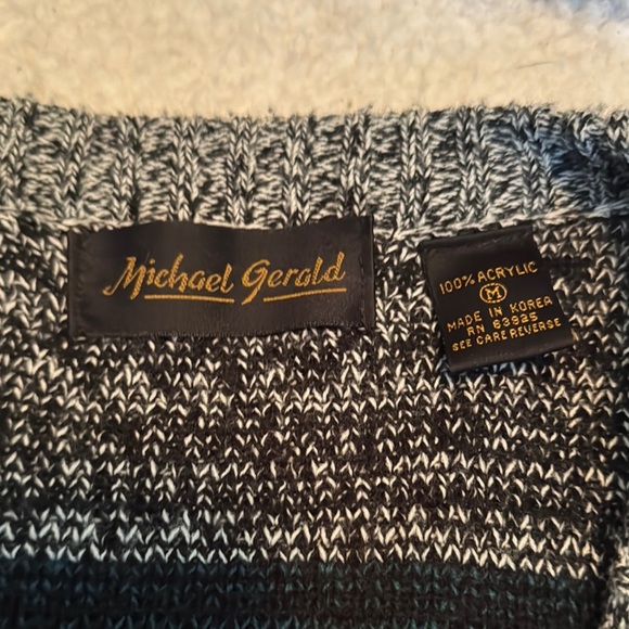 Michael Gerard Vintage Gray and Purple Nordic Boho Cardigan Sweater - Picture 2 of 3